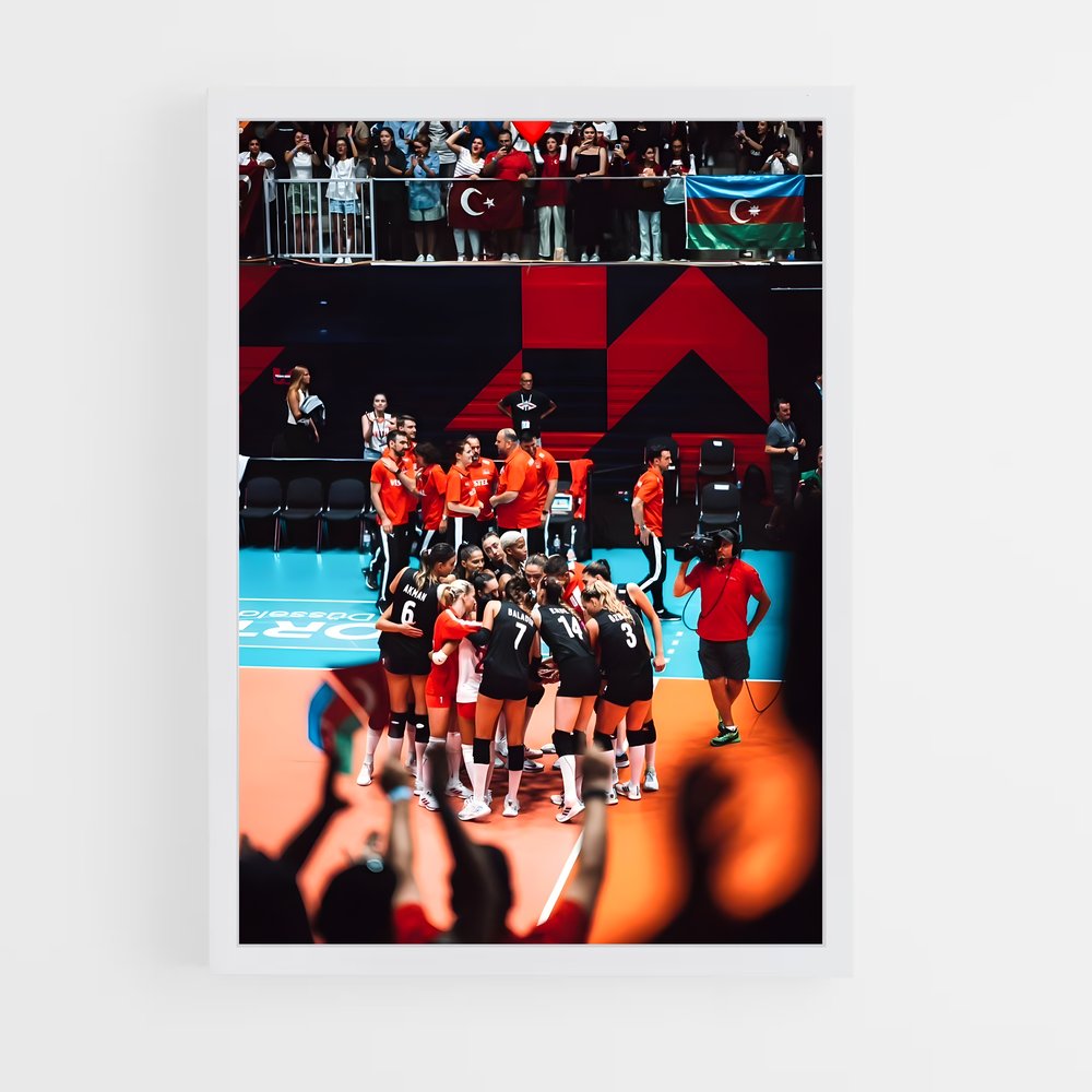 Poster Équipe de Volleyball en Action (vue 3)